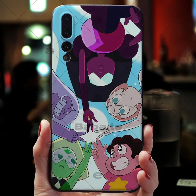 Babaite Cartoon Steven Universe Smart Cover Black Soft Shell Phone Case For Huawei honor 9 10 V9 V10 P9 P10 P20 P20pro | Мобильные