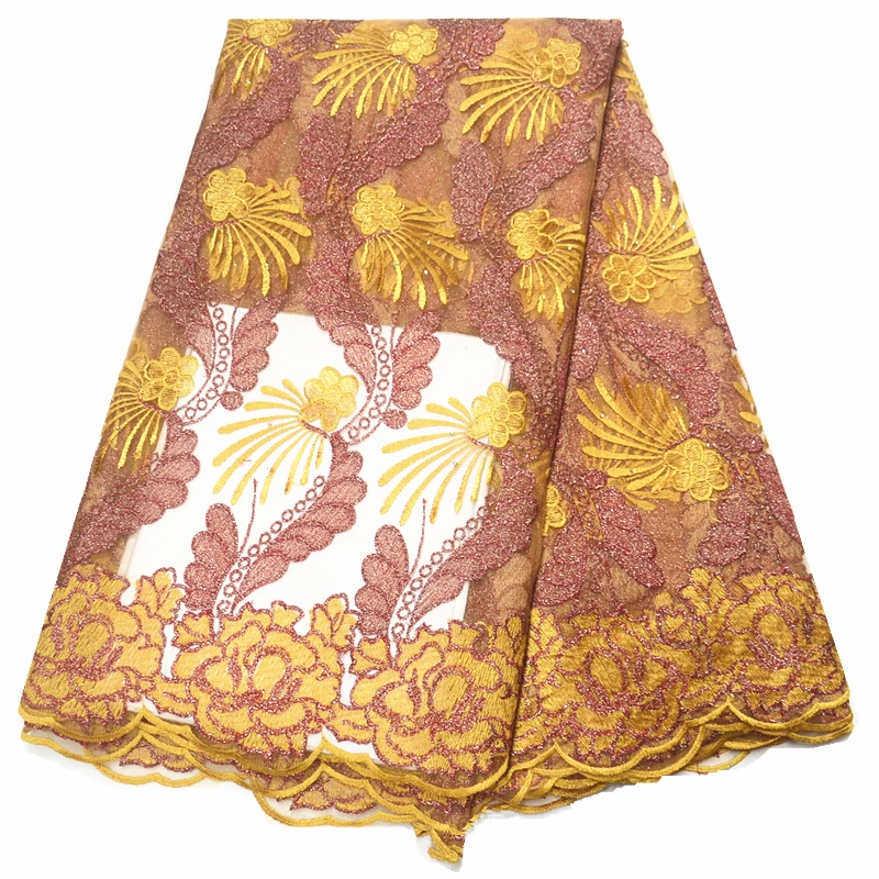 

Embroidered african lace 2019 high quality lace fabric blue french lace fabric for bridal wedding 5yards per piece