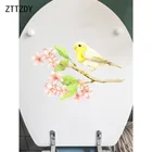 ZTTZDY 22,5*14,4 см, птица, цветок, ветка, Классическая Настенная Наклейка для спальни, креативная наклейка на унитаз, домашний декор