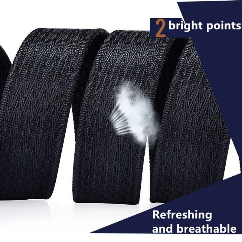 Ремень мужской с двойной кнопкой нейлоновый пряжкой из цинкового сплава