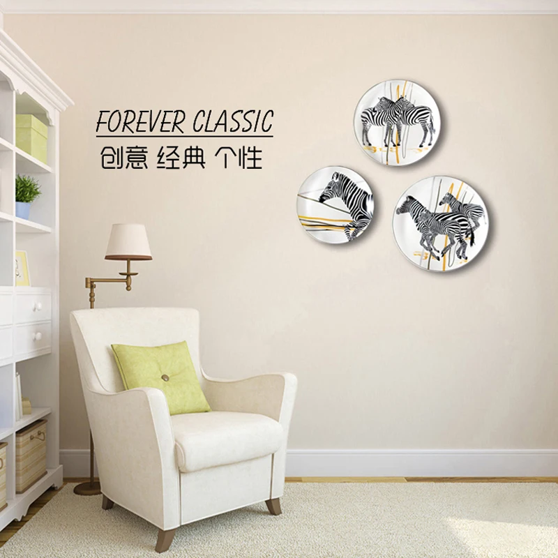 Настенные подвесные тарелки Zebra Bone China керамическая декоративная тарелка с