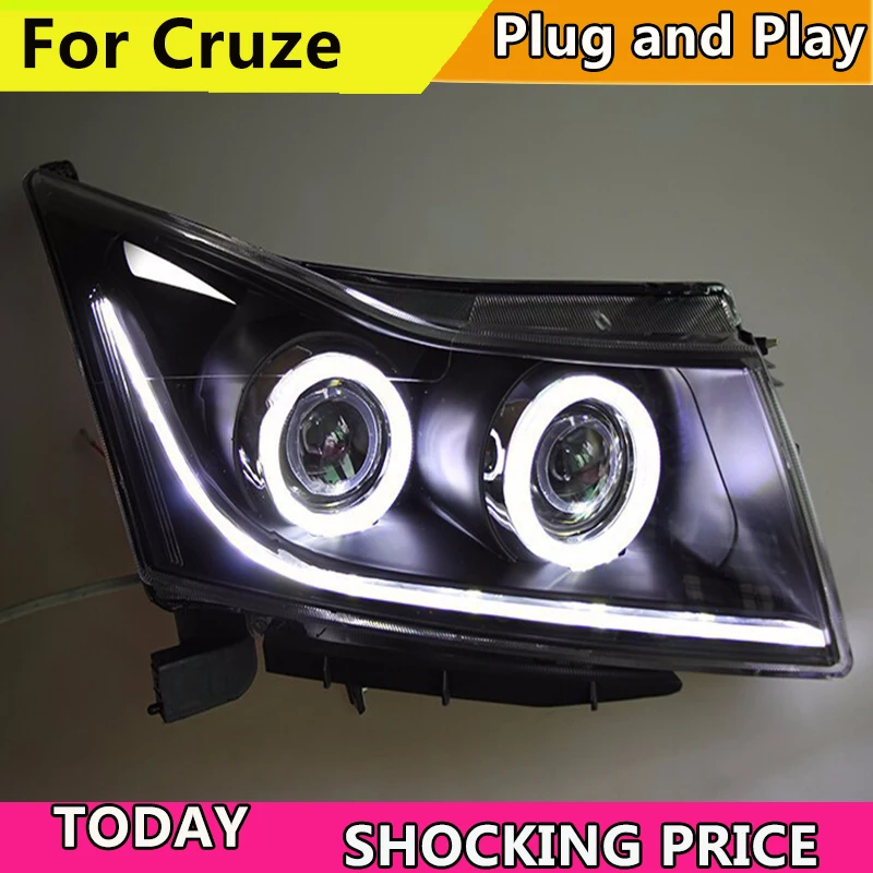 Автостайлинг фары для Cruze светодиодные 2009 2015 ангельские глазки drl HID комплект