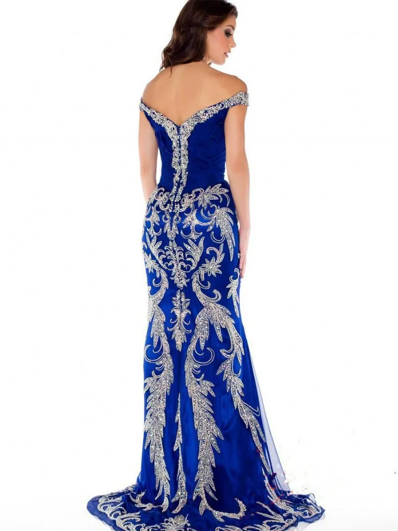 Платье русалки Королевский синий Арабский Кафтан Дубай вышивка жемчуг ночью в