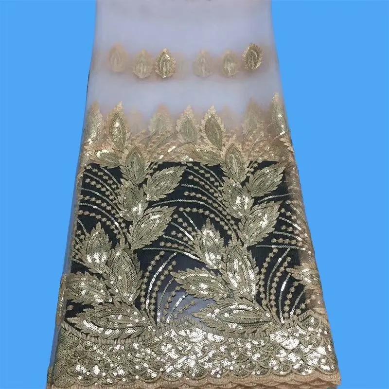 Новое французское нигерийское кружевное платье с пайетками африканская белая