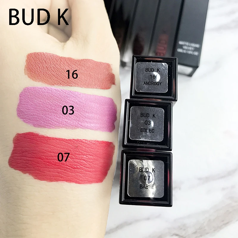 New BUD K 20 Colors Matte Liquid Lipstick Waterproof Long Lasting Lip Gloss Moisturizer Smooth Stick Cosmetic Beauty Makeup |