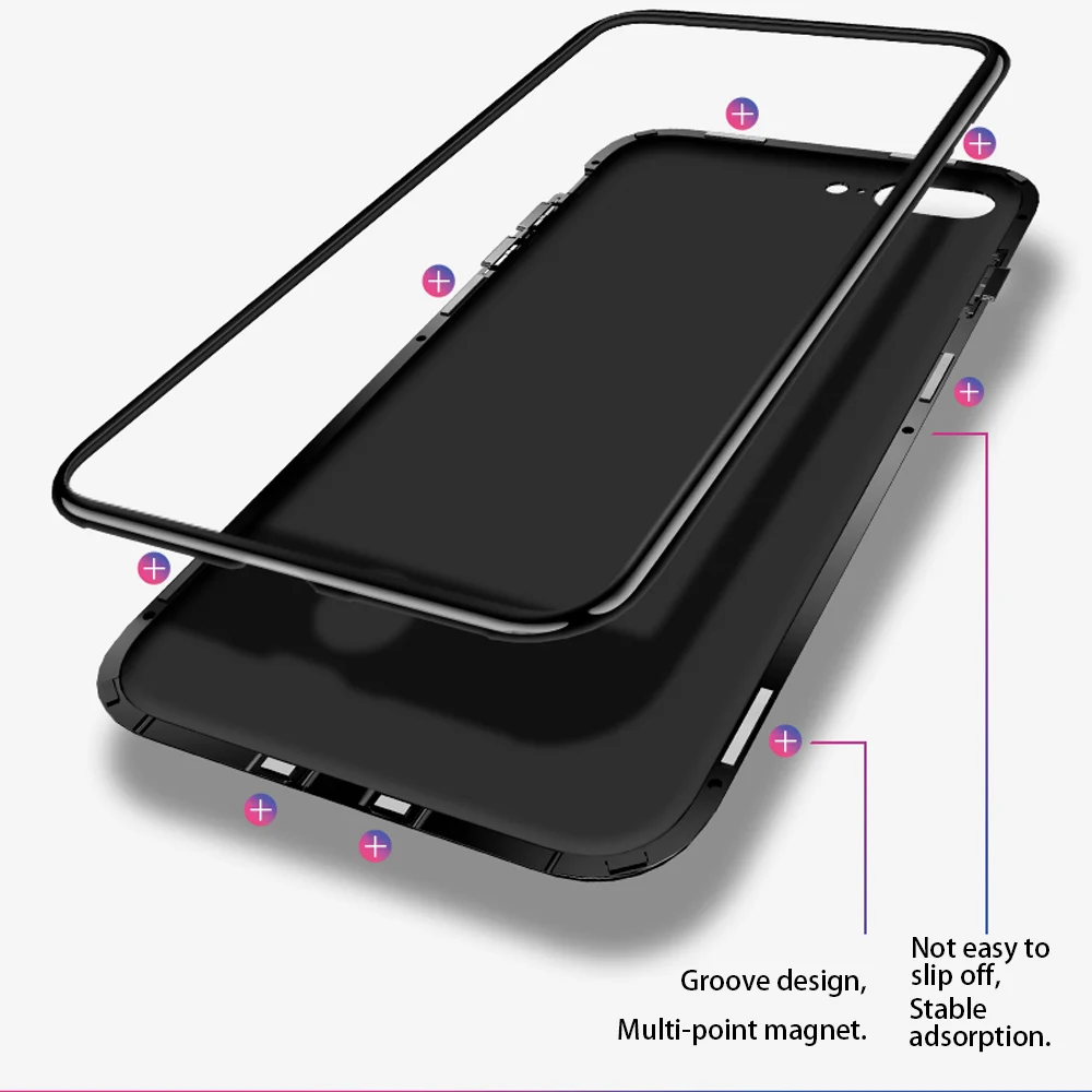 Чехол Ascromy для iPhone 7 360 полное покрытие закаленное противоударное корпуса 8 Plus 6 6S X