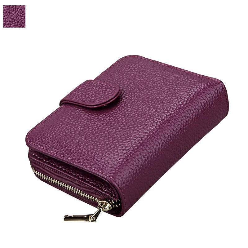 KB132 Purple Женские кошельки из натуральной воловьей кожи 755-40, женские рчид блокирующие противоугонные кошельки, держатели для ID карт, Carteras - Цвет: KB132 Purple