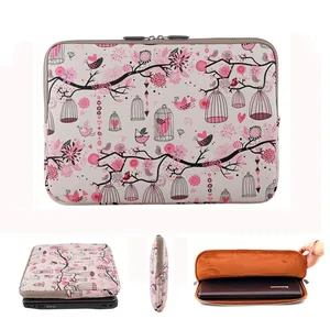 fly bird print pu wear resistance laptop sleeve bag 11 12 13 14 15 inch computer bag for macbook lenovo asus plush liner handbag free global shipping