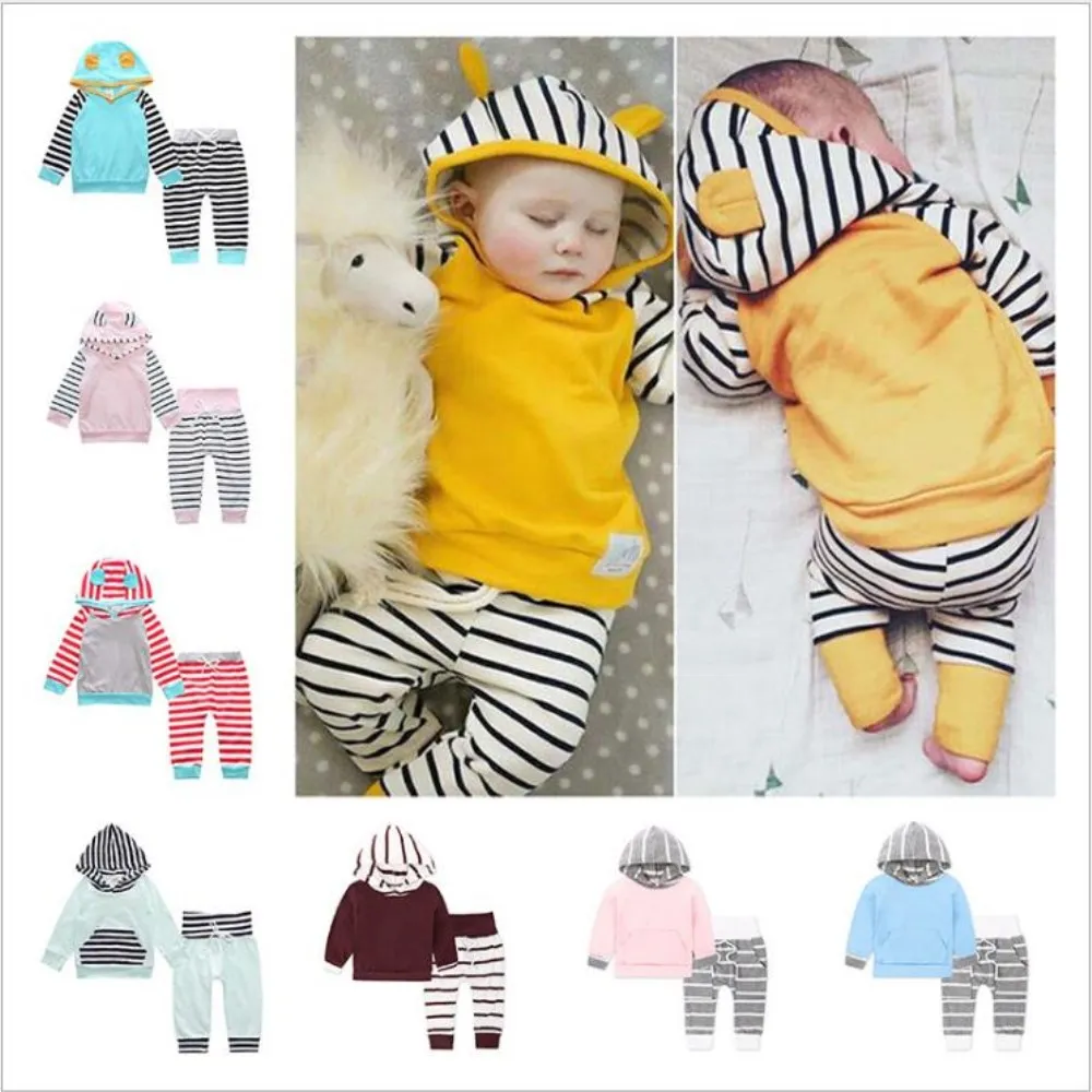 

2019 Baby Boy Kid Autumn Winter Children Clothing 2pcs Sets Spring Sweatshirt Hoodies+Long Pants Headband Outfit Set