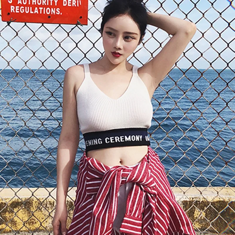 Женский укороченный топ с буквенным принтом Летний Топ для женщин сексуальный