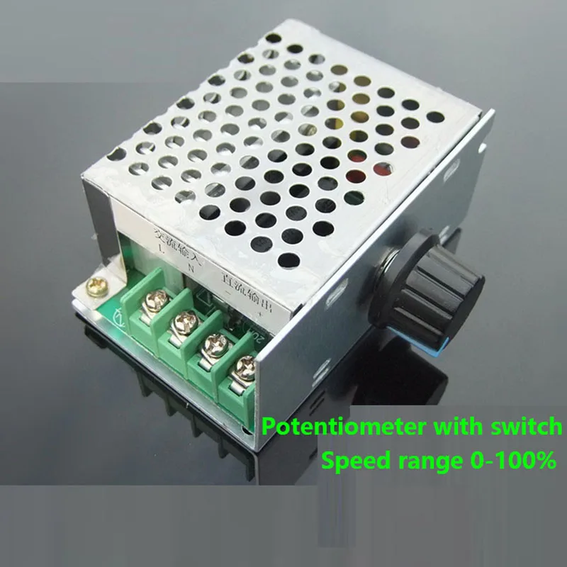 1pcs/lot High Quality 20A DC 220V Speed Controller Stepless Switch Permanent Magnet Motor Drive With Knob | Обустройство дома