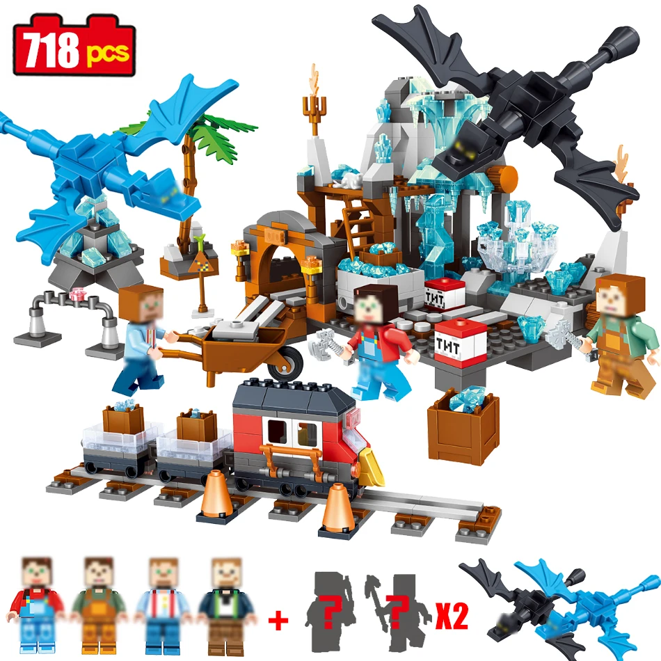 718 шт. Ics mine Minecraft моя деревенская DIY кирпичные строительные блоки совместимые Legoed