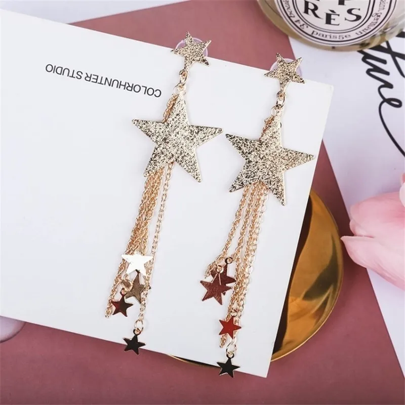 Серьги с кисточками M MISM Shining Star длинные цепочки украшенные жемчужинами