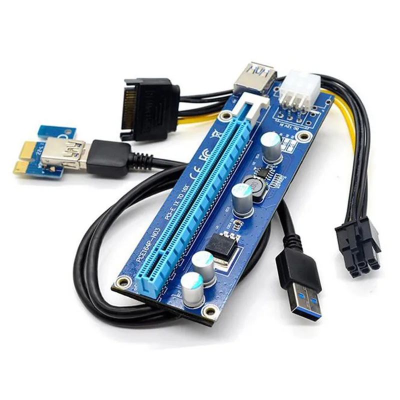 Переходник Angitu PCI Express X16 VER 006C для удлинителя видеокарты USB 3,0 Sata для 6-контактного PCIE 6-контактного разъема