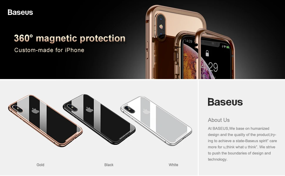 Baseus Магнитный адсорбционный чехол для телефона для iPhone XS Max Xr Coque роскошное закаленное стекло с магнитом задняя крышка для iPhone Xsmax Coque