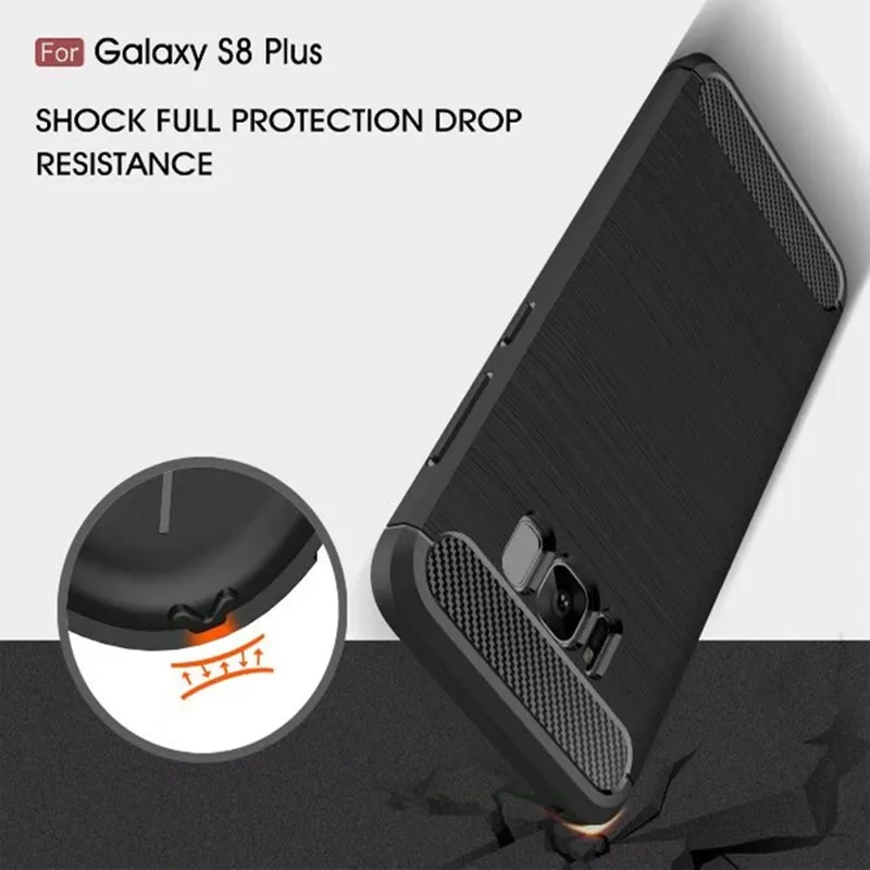 Irepie Phone Case for Samsung Galaxy S8 Plus Cases Cover Slim Shock Covers Carbon Fibre Brushed TPU Smart Mobile Bag |