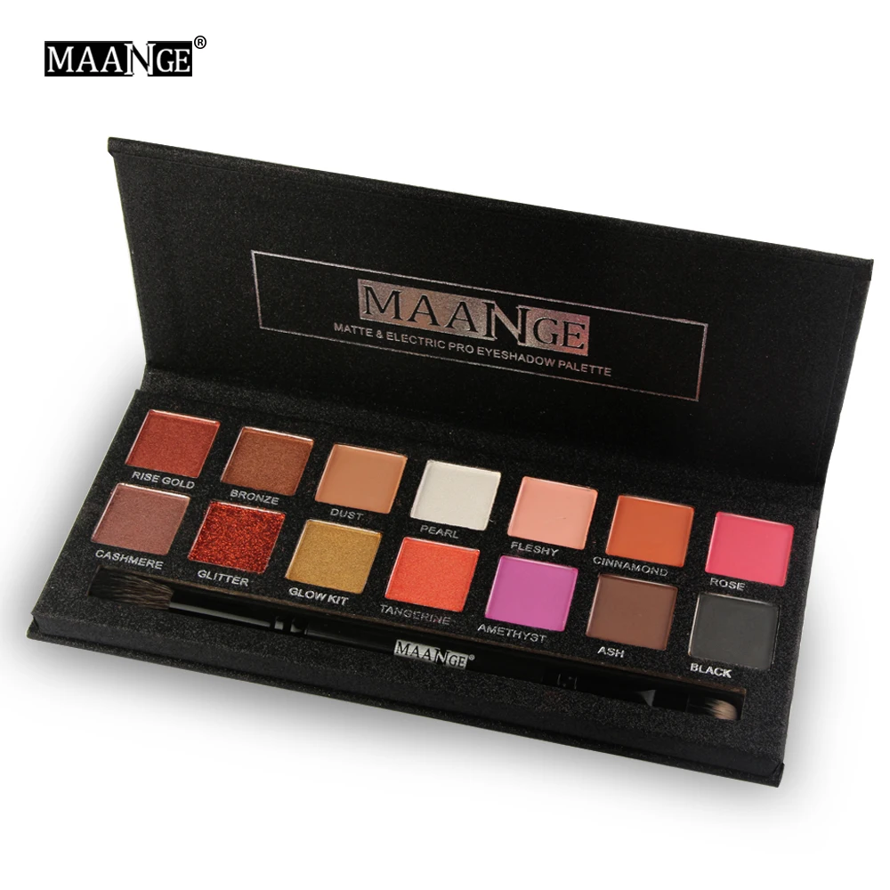 M14 MAANGE блестящие тени для век Palete Make Up Cosmetic долговечный легко носить матовые тени для век Shimmer Sombras Pro Новое поступление Лидер продаж - Цвет: M14