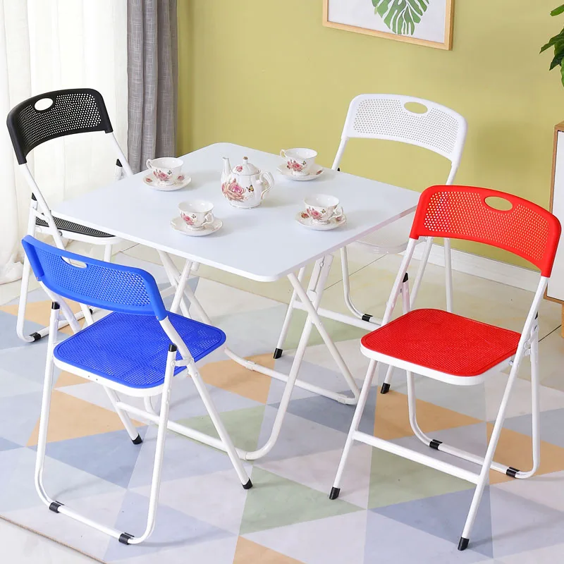 

Folding chair breathable plastic simple household portable outdoor chair simple office adult computer training chair