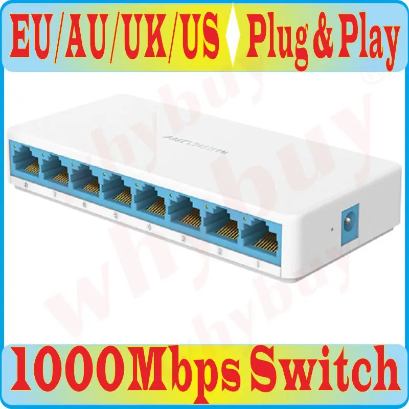 8 портов высокоскоростной гигабитный мини сетевой коммутатор RJ45 1000 Мбит/с быстрый гигабитный коммутатор для интернет-сети концентратор сплиттер