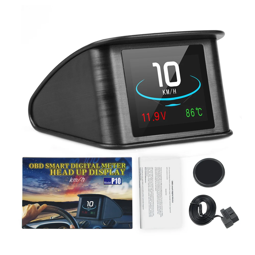 Автомобильный бортовой компьютер P10 цифровой OBD2 OBD дисплей спидометр датчик