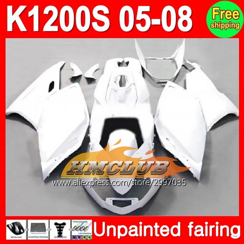 

Body Unpainted Full Fairing Kit For BMW K1200S 05-08 K 1200S K 1200 S K1200 S 05 06 07 08 2005 2006 2007 2008 Fairing