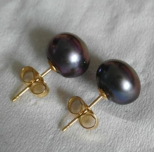 Серьги ZCD 320 +++ пара из натурального таитянского черного красного зеленого