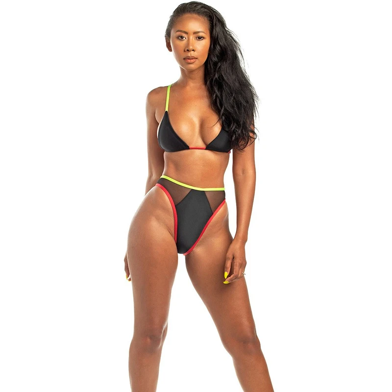 Купальник микро Женский Раздельный купальный костюм с трусиками танга пляжная