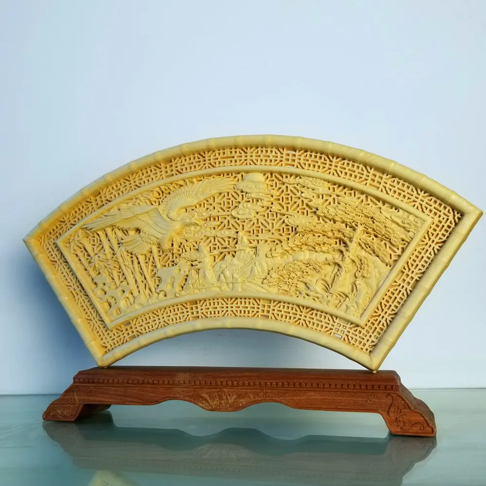 Eagle Fan Shaped Wooden Sculpture Ornaments Eight Cents Across The Sea Chinese Legend Figure Home Decorations | Дом и сад