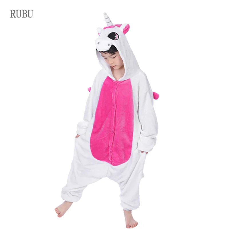 Rose Unicorn Kuguurumi/комбинезон; детская пижама с единорогом; детская пижама с рисунком панды и оленя для мальчиков и девочек; зимняя одежда для костюмированной вечеринки; детская пижама - Цвет: Rose Unicorn