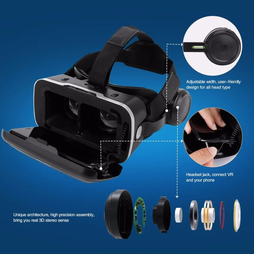 VR shinecon 7,0 гарнитура обновленная версия Очки виртуальной реальности 3D VR очки гарнитура для шлема игровая коробка