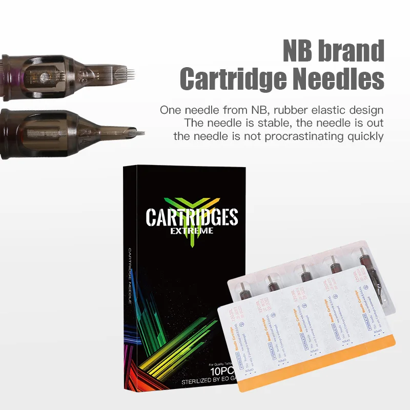 20 Cartridge Needles DRAGONHAWK Высокое качество татуировки роторная ручка набор Перманентный макияж наборы смешанный размер картридж иглы для тату художника - Цвет: 20 Cartridge Needles