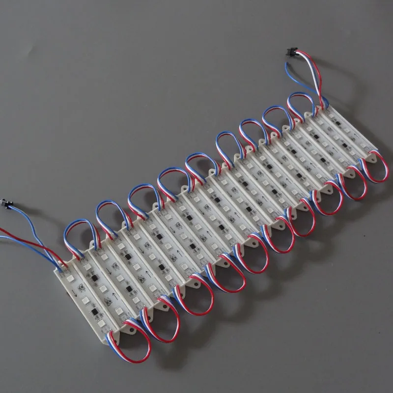 20 шт./лот DC12V супер яркие 3 светодиода ws2811ic UCS1903 SH1908 SMD 5050 RGB Dream color LED Pixel Module Light через