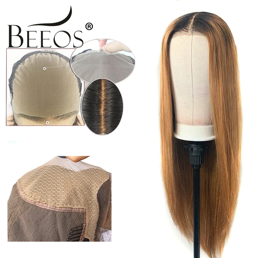 Beeos TIB/27 цветов поддельные головы крышка 13*6 кружева передние человеческие волосы парик глубокая Часть бразильские Remy парики высокое соотношение Омбре мед блонд