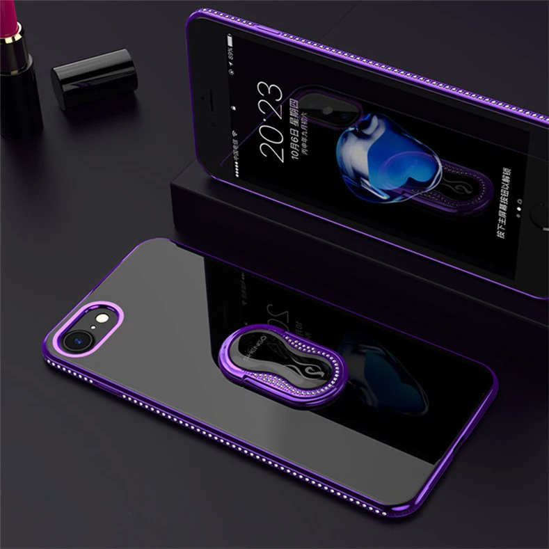 Роскошные Алмазный Обложка для iPhone 7 6 8 Plus Чехлы 2018 силиконовый чехол телефона X
