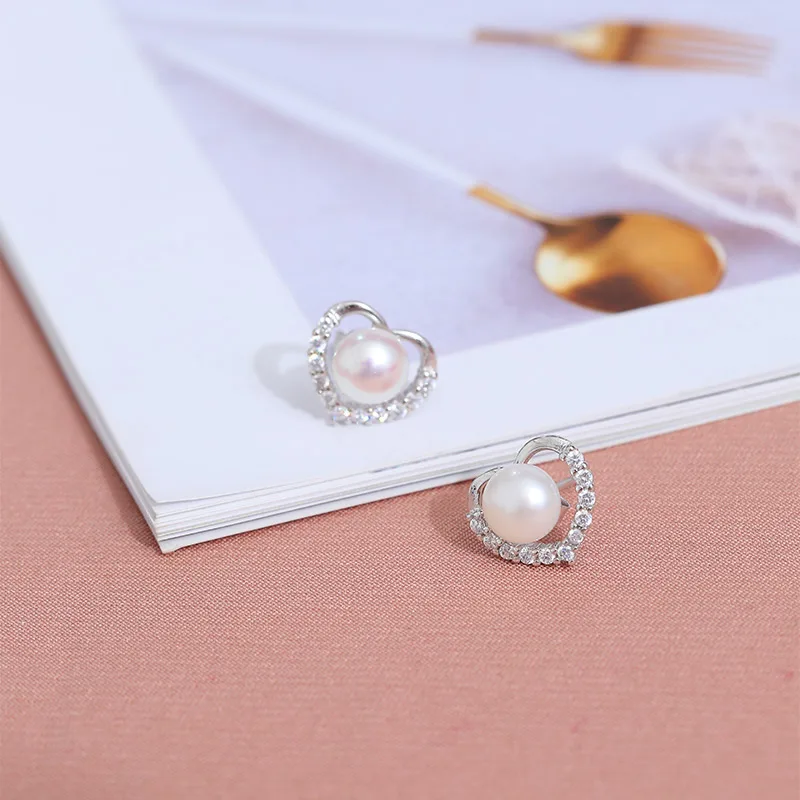 Серьги гвоздики DAIMI Silver Swan 6 7 мм белые серьги розовый пресноводный жемчуг|Серьги| |