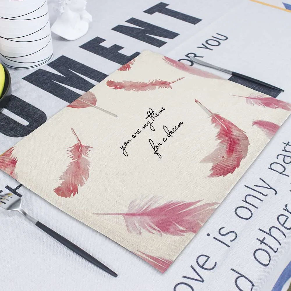 Flamingo Napkin 42X32Cm Linen Tea Towel Rectangle Decorative Paper Napkins Fabric Kitchen Napkins On The Table Mats For Weddings - Цвет: CD8-2