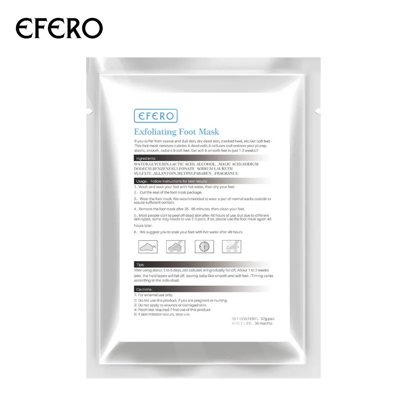 Инструмент для ухода за ногами EFERO маска ног отшелушивающая носочки педикюра