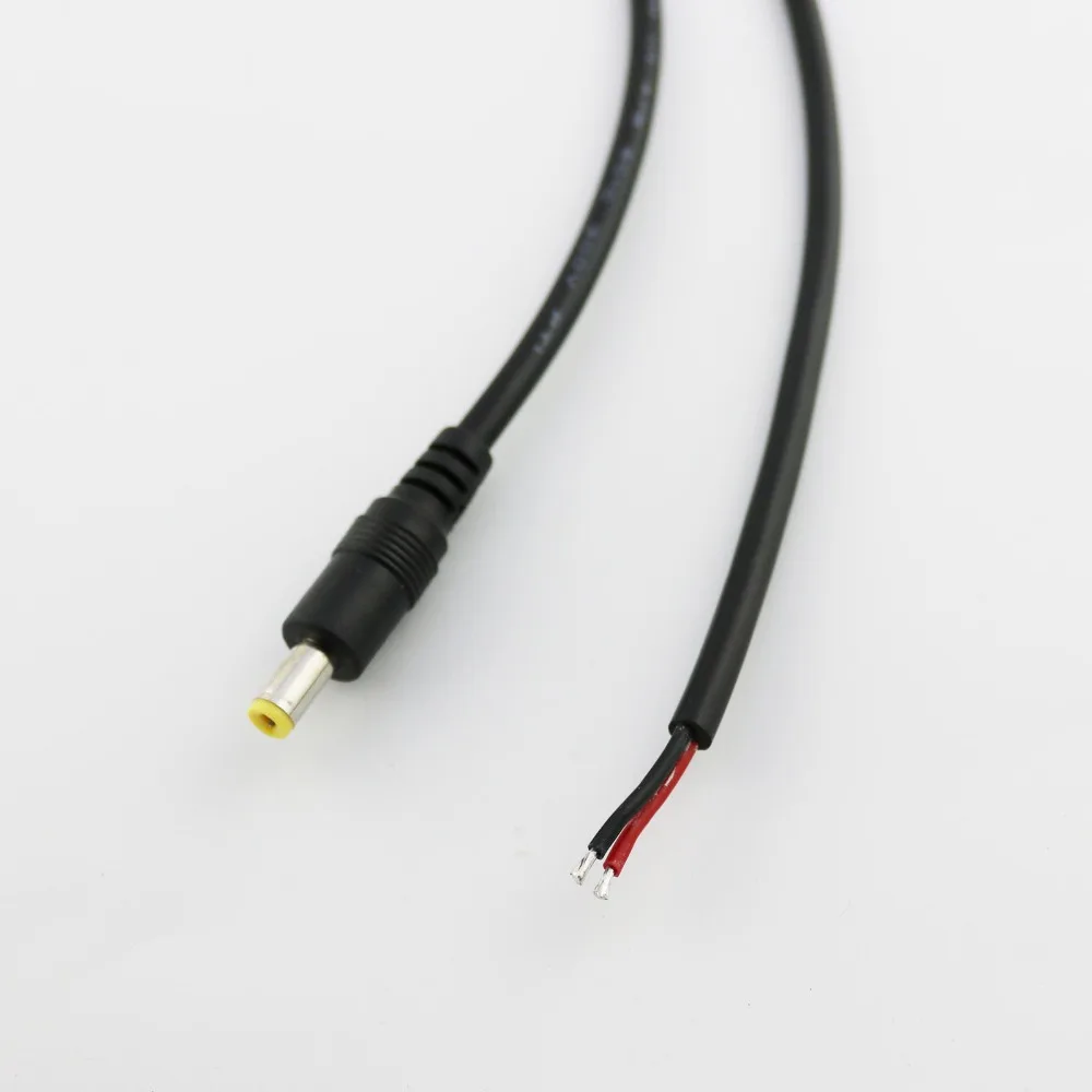 10 шт. CCTV DC разъем питания 5 мм x 2 1 штекер с кабелем 18AWG 1.5ft/50 см |