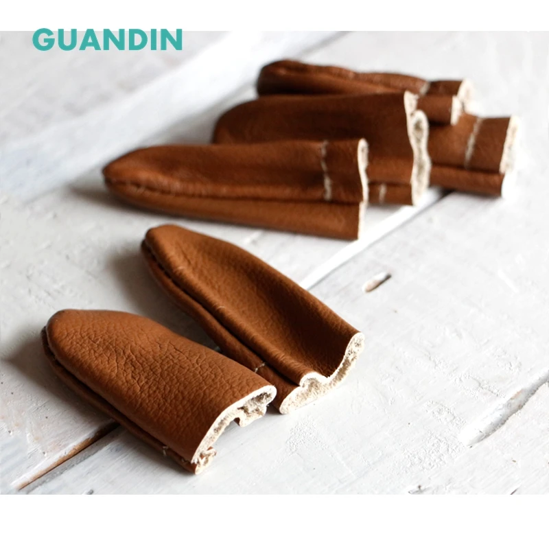 GUANDIN, 1 пара/лот, распродажа случайных цветов, войлок ручной работы, кожаный чехол для пальцев, шерстяное валяние, игла для защиты пальцев