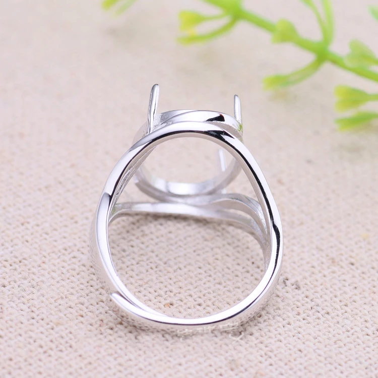 12*16mm 925 STERLING SILVER girl women Semi Mount Bases Blanks base blank Pad ring Setting wedding jewelry findings diy A1327
