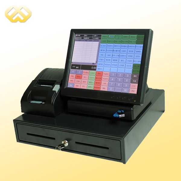 POS1201 Ресторан POS Системы Сенсорный экран терминал с pos Программное обеспечение |