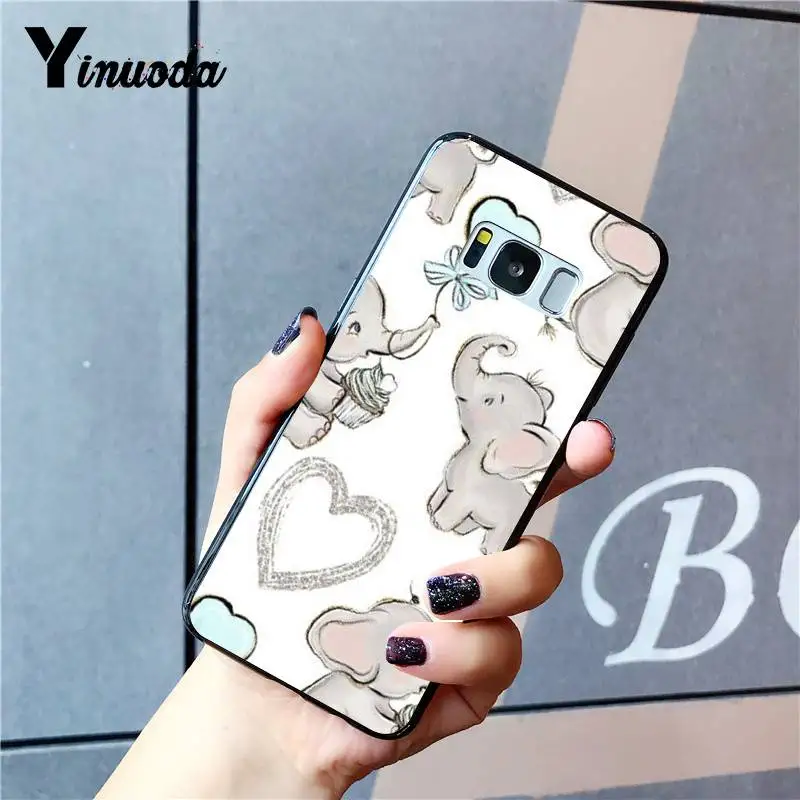 Yinuoda новый супер милый маленький слон черный ТПУ мягкий чехол для телефона Samsung