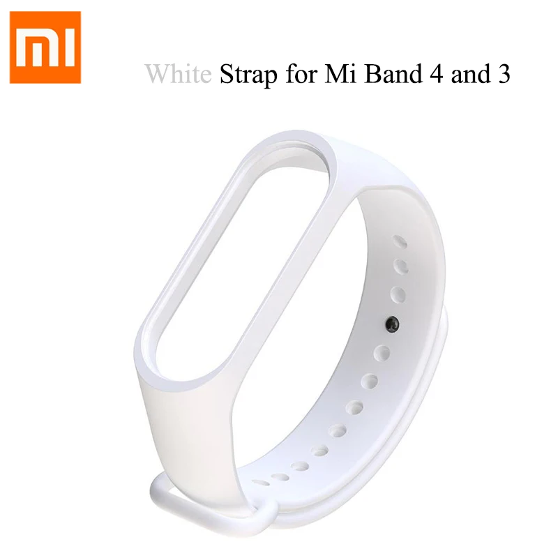 White Силиконовый браслет mi band 3 mi Band 4, браслет для оригинальных Xiaomi mi Band 3 и 4, ремешок на запястье, Сменный ремень Band 3 band 4 - Цвет: White