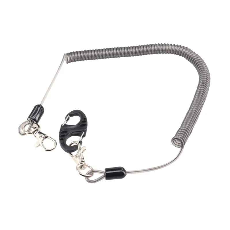 Fishing Security Rope Coiled Safety Wire Steel Inside Attached with Drop Tackle Tool | Спорт и развлечения