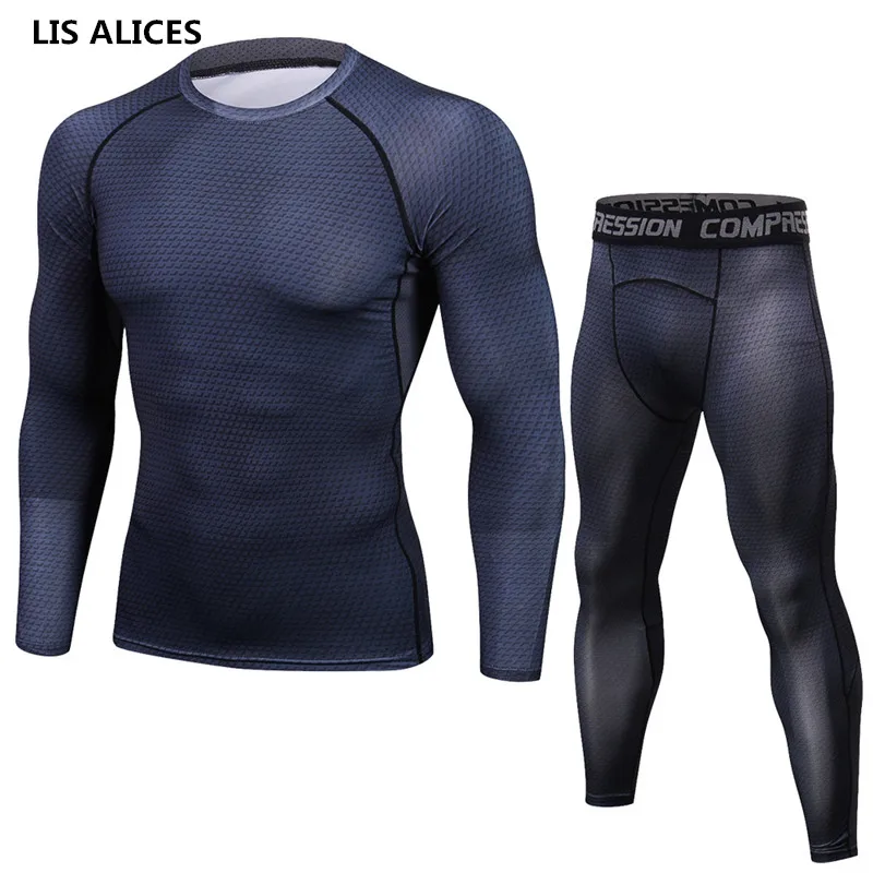 Men Pro Quick Dry Compression Long Johns Fitness Winter Gymming Male Spring Autumn Sporting Runs Workout Thermal Underwear Sets | Мужская