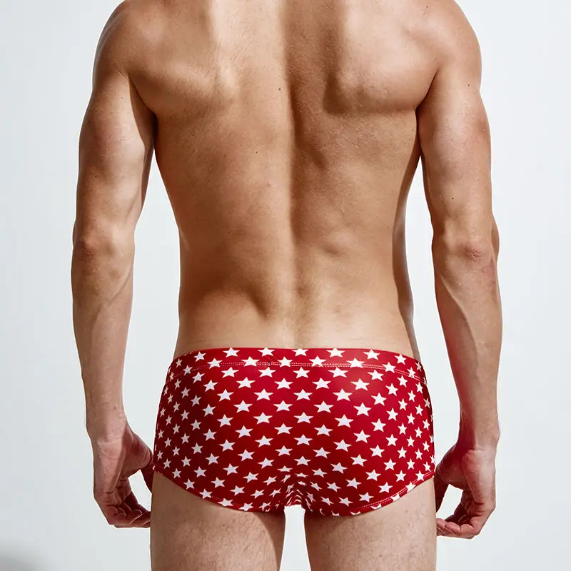 Новинка мужские плавки с низкой талией Шорты для плавания сексуальные оранжевые