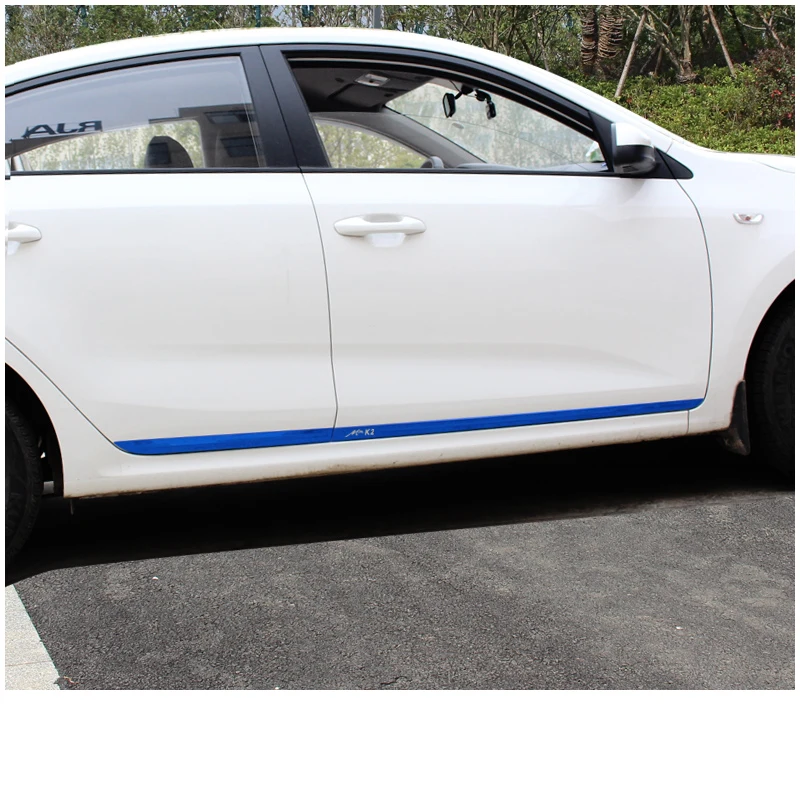 blue color Lsrtw2017 из нержавеющей стали автомобильные молдинги на кузов для kia rio k2 - Название цвета: blue color