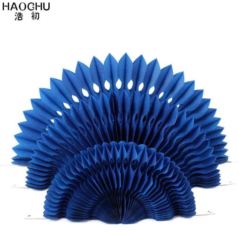 HAOCHU 1 комплект темно синий 6 шт./лот ажурные бумажные веера цветок украшения для