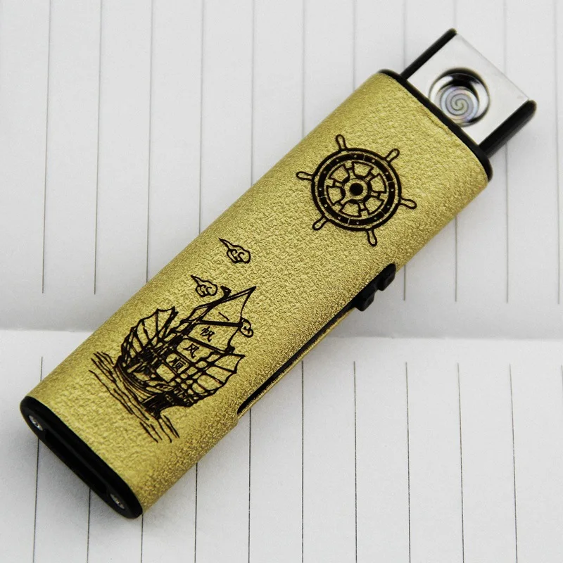 Plain sailing Креативный маленький USB светильник er ветрозащитный светильник er беспламенный Электрический светильник для электронной зарядки металлический светильник с usb-портом - Цвет: Plain sailing