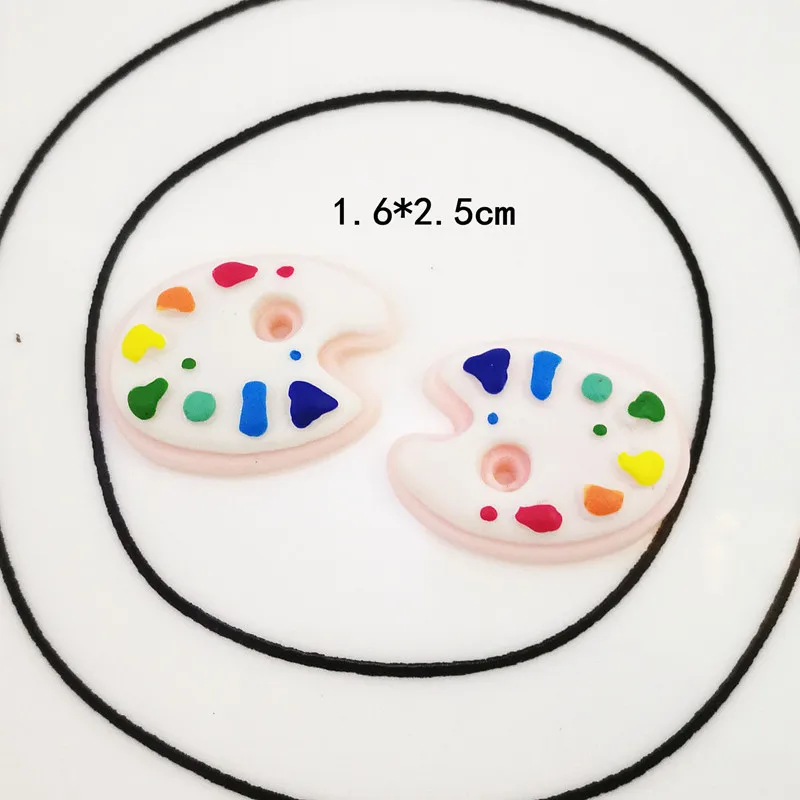 Palette 10 шт./Партия DIY Смола ремесло милые плоские пластмассовые кабошон каваи моделирование пищи пиццы украшение корпуса телефона амулеты скрапбукинга - Цвет: Palette